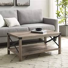 $35.99 free delivery on your first order. Amazon Com 40 Inch Metal X Frame Coffee Table With Grey Wash Finish Kitchen Dining