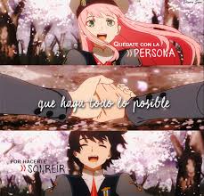 Darling In The Franxx Zero Two And Hiro Frases De Anime Darling In The Franxx Anime Kawaii Anime