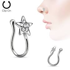Bei uns kannst du alle piercings sofort bestellen. Fake Nasenpiercing Mit Kristall Stern Piercing Trend Com
