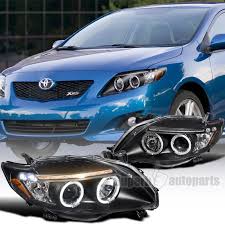 For 2009 2010 Toyota Corolla Led Dual Halo Projector Headlights Black Toyota Corolla Projector Headlights Corolla