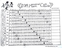 2019 Menstrual Cycle Moon Calendar Beans Herbarium