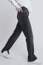 Black And White Split Jeans Mens Split Hem Boyfriend Jeans In 2020 Boyfriend Jeans Jeans Outfit Winter Split Hem