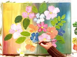 Hello viewers.in this painting tutorial you will see how to paint beautiful flowers step by step. Step By Step Acrylic Painting Tutorial For Easy Colorful Flowers Smiling Colors