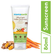 Amazon Com Mamaearth S Ultra Light Natural Sunscreen Lotion Spf 50 Pa With Turmeric Carrot Seed 80ml Beauty