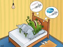 .of pfizer vaccine triggers myocarditis. Corona S Horrific Nightmare From The Production Of The Vaccine Cartoon Movement