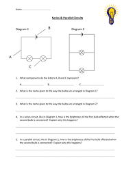 Use the venn diagram to list the 'similarities' and 'differences' between the two circuits.2nd: Series Parallel Circuits Worksheet Teaching Resources