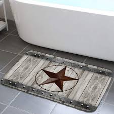 With a great toothbrush holder & soap dispenser, our bath sets are a great addition to your home! Jawo Rustic Barn Star Bathroom Rug 17x29 Non Slip Bath Mat With Design Retro Western Texas Star On Grey Wooden Grain Bathroom Accessories Shower Mat Kitchen Rug Bath Bathroom Accessories