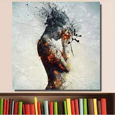 Greatbigcanvas.com has been visited by 100k+ users in the past month Abstract Woman Fire Posters Canvas Painting Modern Decoration Wall Art Pictures For Living Room Bedroom Nordic Wall Decor