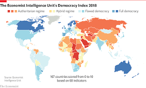 The economist intelligence unit democracy index 2020, showing each country's rating year by year (eiu). The Retreat Of Global Democracy Stopped In 2018 The Economist
