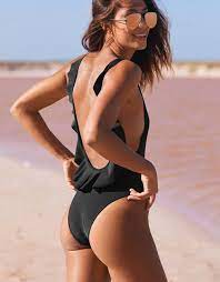 Aerie Ruffle Back One Piece Swimsuit Beach Outfit Women Swimsuits Bikini Style Guide
