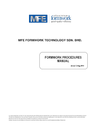 Mfe formwork, mfe formwork technology sdn bhd, tong ah malaysia, mfeformwork. Ind Formwork Procedures Aug 13 Issue 7 Scaffolding Surveying
