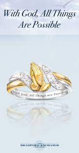 Faith S Embrace Praying Hands Ring With 6 Genuine Diamonds Hand Ring Christian Jewelry Wedding Rings For Women