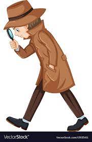 Detective Looking For Clues With Magnifying Glass Vector Image Detective Detective Theme Glass Vector
