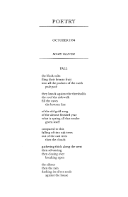 October 1994 William Aiken Christopher Bursk Billy Collins Barry Goldensohn William Greenway David Jauss Mary Oliver Poems Mary Oliver Poetry Magazine