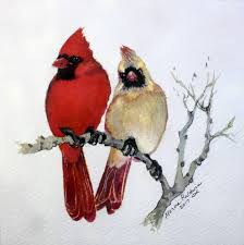 Birds That Look Like Cardinals But Aren T Sassy Pair Cardinals By Marcia Baldwin Watercolor Bird Bird Art Birds Painting