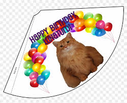 Funny cats wear birthday hats, eat birthday cakes and much more. Lunaturd Birthday Hat Cat Birthday Hat Printable Hd Png Download 1443x1042 568794 Pngfind