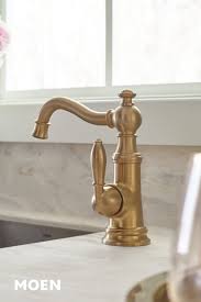 Brushed gold finish adds a touch of sophistication to any room. Upgrade Your Kitchen With Our Weymouth Brushed Gold Faucet Single Handle Bathroom Faucet Bronze Bathroom Faucets Widespread Bathroom Faucet