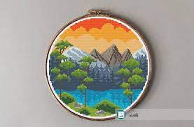I love that you customize the patterns for free.lori. Mountains Landscape Cross Stitch Pattern Modern Pattern Pdf Diy Instant Download Free Shipping Cross Stitch Patterns Stitch Patterns Cross Stitch Landscape