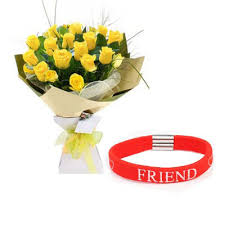 Celebrate them this year on friendship day! Order Send Yellow Roses With Friendship Band Online Same Day From Cakeflowersgift Com