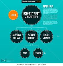 Modern Organizational Chart On Turquoise Background Stock