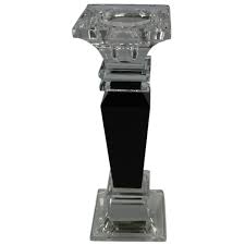 Purchase a beautiful crystal piece from badash crystal today! Rammento 20cm Tall Glass Candle Holder Candlestick Crystal Glass Square Design With Black On Onbuy