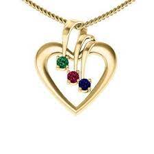 Triple Stone Heart Pendant Stone Heart Heart Pendant Pendant