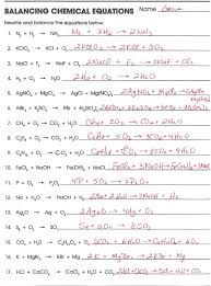 Answer the following questions about the chemical equation shown below: Balancing Chemical Equations Worksheets With Answers Chemistry Lessons Teaching Chemistry Chemistry Education