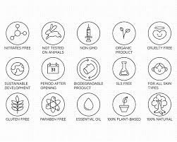 Eco Friendly Icons Svg Bundle Cosmetics Food Ingredient Warning Label Vegetarian Organic Symbols Shelf Life Icon Expiration Date Svg Warning Labels Svg Icon
