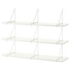Bergshult Pershult Wall Shelf Combination White 120x30 Cm Shop Ikea Ikea White Wall Shelves Ikea Wall Shelves Wall Shelves