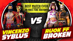 Check out my brother livestream : Vincenzo Syblus Vs Ruok Ff Broken Gaming Free Fire Clash Squad Insane Battle Nonstop Gaming Youtube