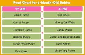 6 month baby food chart gallery of chart 2019