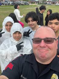 Sergeant Brooks and Investigator Yanez recently hosted a mock crime scene  for the 8th grade careers class at Coakley Middle School. The students had  a great time learning about investigative procedures and