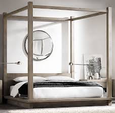Maison leather canopy bed with footboard. Rh S Reclaimed Russian Oak Four Poster Bed Grey Handcrafted Of Solid Reclaimed White Oak Timbers From Brown Furniture Bedroom Canopy Bedroom Bedroom Collection