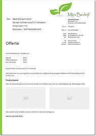 Voorbeeld Van Een Offerte In Factuur En Briefvorm
