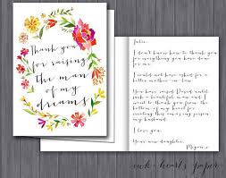 Letter Gift From Bride To Mother Of The Groom Mother In Law On Wedding Da Diy Printable Wedding Invitations Printable Wedding Invitations Wedding Keepsakes