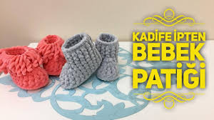 Kadife Ip Ile Bot Patik Yapilisi Anlatimli Elisiorgudukkani Com Boncuk Nakis Desenleri Patikler Baby Knitting Patterns
