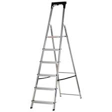 Folding aluminium step ladder with handrail. Werner High Handrail Stepladder 6 Tread With Tool Tray Machine Mart Machine Mart