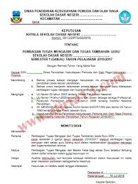 Berikut ini adalah berkas aplikasi jadwal mengajar dilengkapi sk kbm otomatis format microsoft excel. Contoh Surat Pembagian Tugas Guru Sd Contoh Surat
