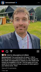 Tom Cashman posts a picture from the filming of Taskmaster AU Season 3!  (@tomcashman1) : r/taskmaster