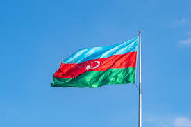 The used colors in the flag are blue, green, red, white. Azerbaijan Flag Against Blue Sky In Baku Stock Photo Image Of Design Isolated 172128960