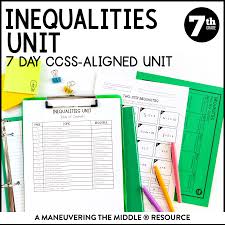Maneuvering the middle llc 2016 answer key 7th grade. Inequalities Unit 7th Grade Ccss Maneuvering The Middle