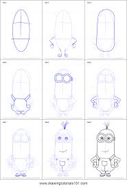 How To Draw Kevin From Minions Step By Step Png 751 1107 Minion Drawing Drawing Sheet Step By Step Drawing
