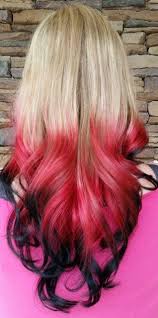 Collection of beautiful young girls with different hairstyles and colors shades long, short, medium, curly, blond, red, black, brunette. Blonde Red Black Ombre Dip Dyed Hair Color Hair Color For Black Hair Dip Dye Hair Black Hair Ombre