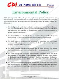 Policy, base, legislation and guideline. Environmental Policy
