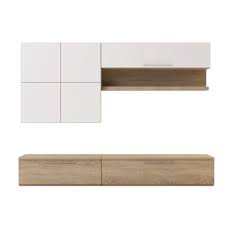 Meuble Tv Avec Elements Muraux Et Banc Naturel Blanc Isola Tv Les Meubles Tele Video Meubles Tv Tous Les Meubles Deco Muebles Nordicos Muebles Deco