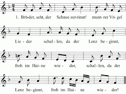 Meist aufgerufene lieder in dieser kategorie: Fruhlingslied Bruder Seht Der Schnee Zerrinnt Noten Liedtext Midi Akkorde