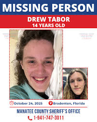 🚨🚨 MISSING TEEN ALERT! 🚨🚨 Drew Tabor, a 14-year-old male from  Bradenton, Florida, has been missing since October 24, 2025. All photos  shown are of Drew. If you have any information regarding