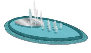现代水景喷泉su模型 ring holder decor holder