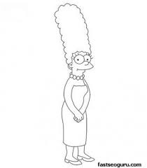 Printable Marge Simpson Coloring Page Printable Coloring Pages For Kids Easy Cartoon Drawings Simpsons Drawings Cartoon Coloring Pages