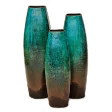 Casilla Turquoise Vases Set Of 3 Overstock Turquoise Vase Decor Turquoise Vase Turquoise Living Room Decor